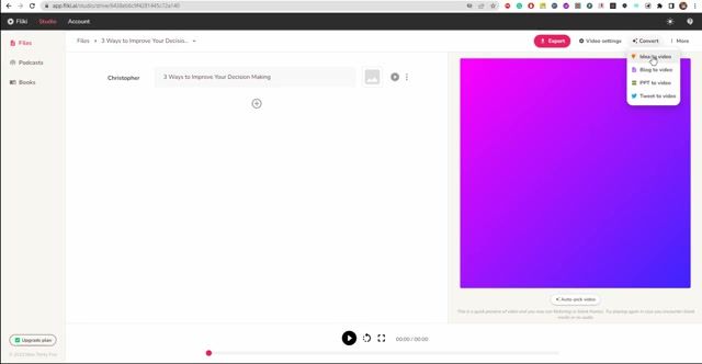 Fliki AI 实测：博客文章一键转视频，多语言内容创作效率翻倍